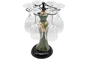 Glamorous Lady Wineglass Holder with 6 Metal Hooks: Home Decor for Kitchen Top