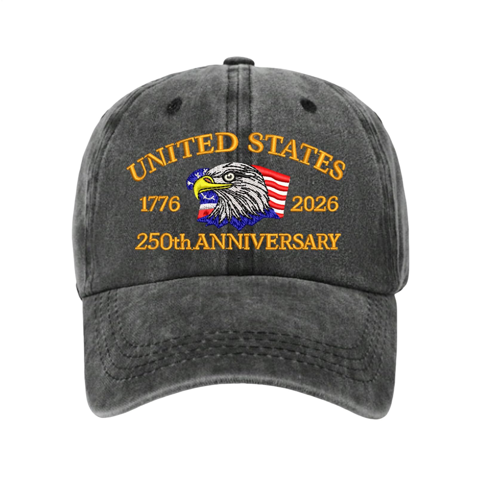 Generisch 250 Aniversario - Retro Ajustable Transpirable Gorras | 250 Años USA Gorra, Para Cumpleaños, Halloween, Pesca al Aire Libre Verano Camping Jardín Patio Senderismo Trabajo Viajes