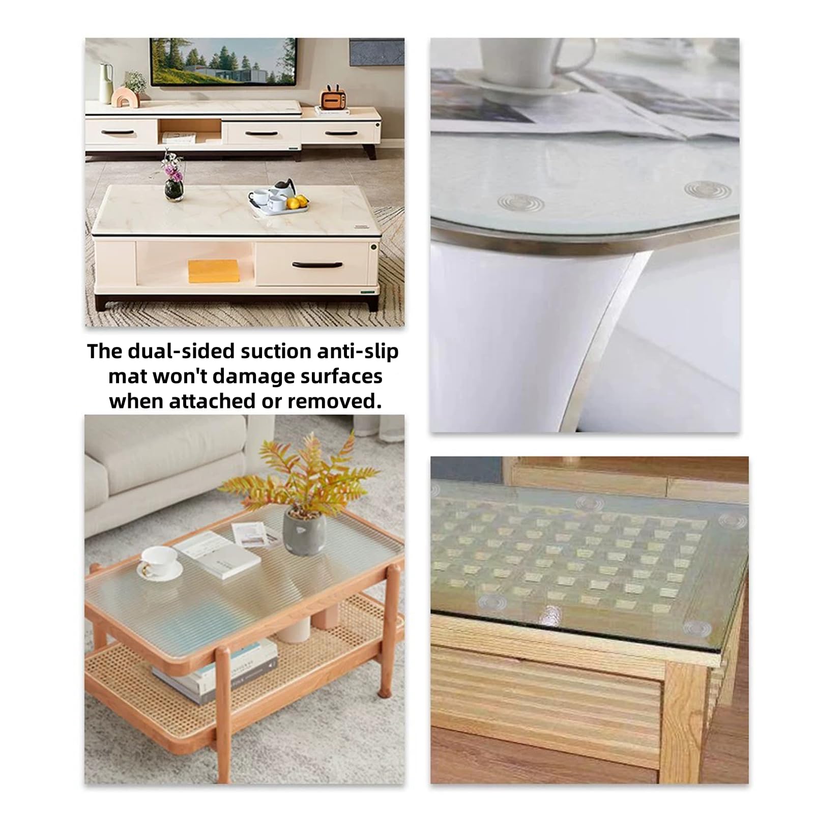 24 Piezas Ventosas de Doble Cara 3/2cm Plástico PVC Transparente Antideslizante para Exterior Cocina Baño