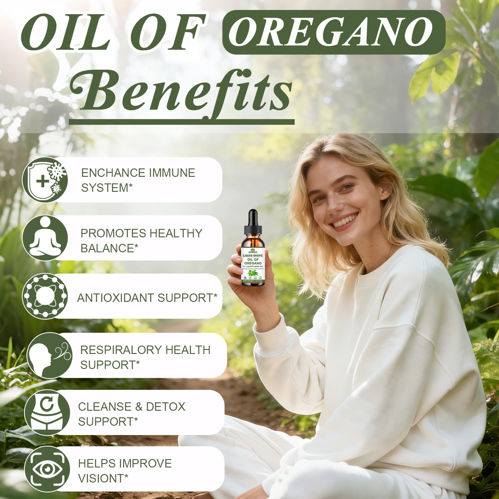 Oil of Oregano with Black Seed Oil - Organic Herbal Oregano Oil Supplement — Amazon image 3