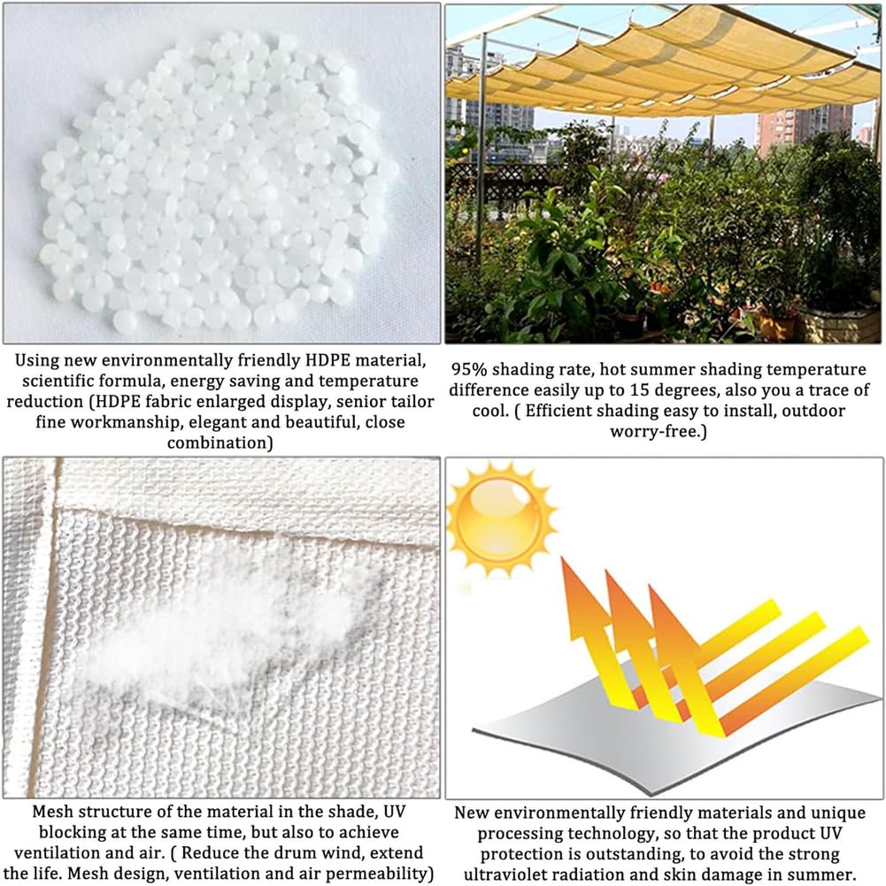 Wodoodporny żagiel przeciwsłoneczny, odporny na promieniowanie UV, pergola, do ogrodu, na patio i do opalania, wszechstronne rozwiązanie chroniące przed słońcem