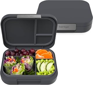 Bentgo Modern Bento Lunch Box for Adults & Teens - Leakproof 4 Compartments, 5.5 Cups, BPA-Free, Microwave Safe (Dark Gray)