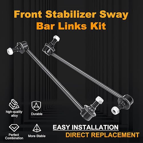 Miniatura 5 de Barra estabilizadora, eslabones de extremo de barra estabilizadora frontal, compatible con Ford F-150 2005-2008, Mark LT 2006-2008, 2 unidades