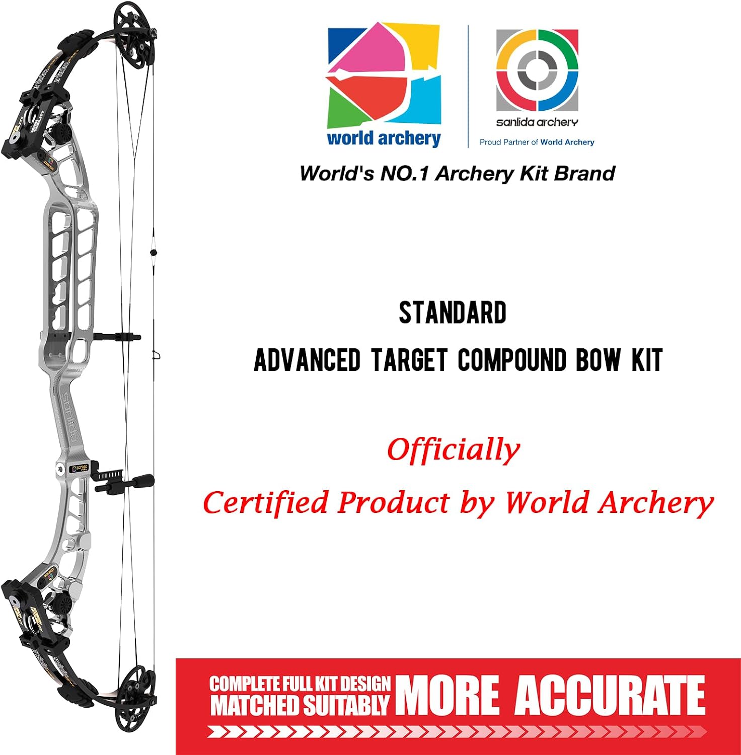 Sanlida Archery 40" Hero 10 Ⅱ Flagship Top of The Line Target Compound Bow Kit with Accessories for Competition & Professional Archers,40-50&50-60Lbs,Draw Length 24.5"-32",Limited Life-time Warranty