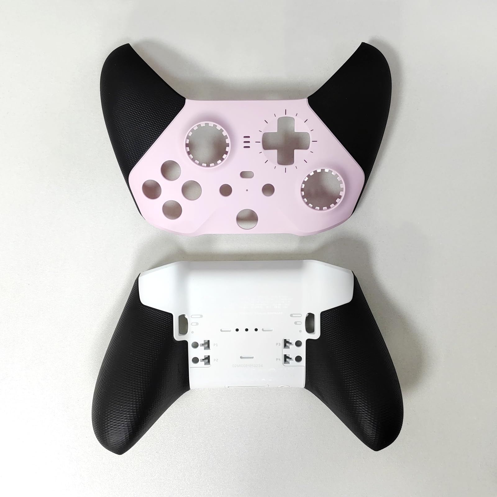 Vordere und Hintere Schale Ersatz-Gehäuse Abdeckung Benutzerdefinierte Hülle Faceplate Zubehör für Xbox Elite Wireless Controller Series 2, Rosa + Weiß