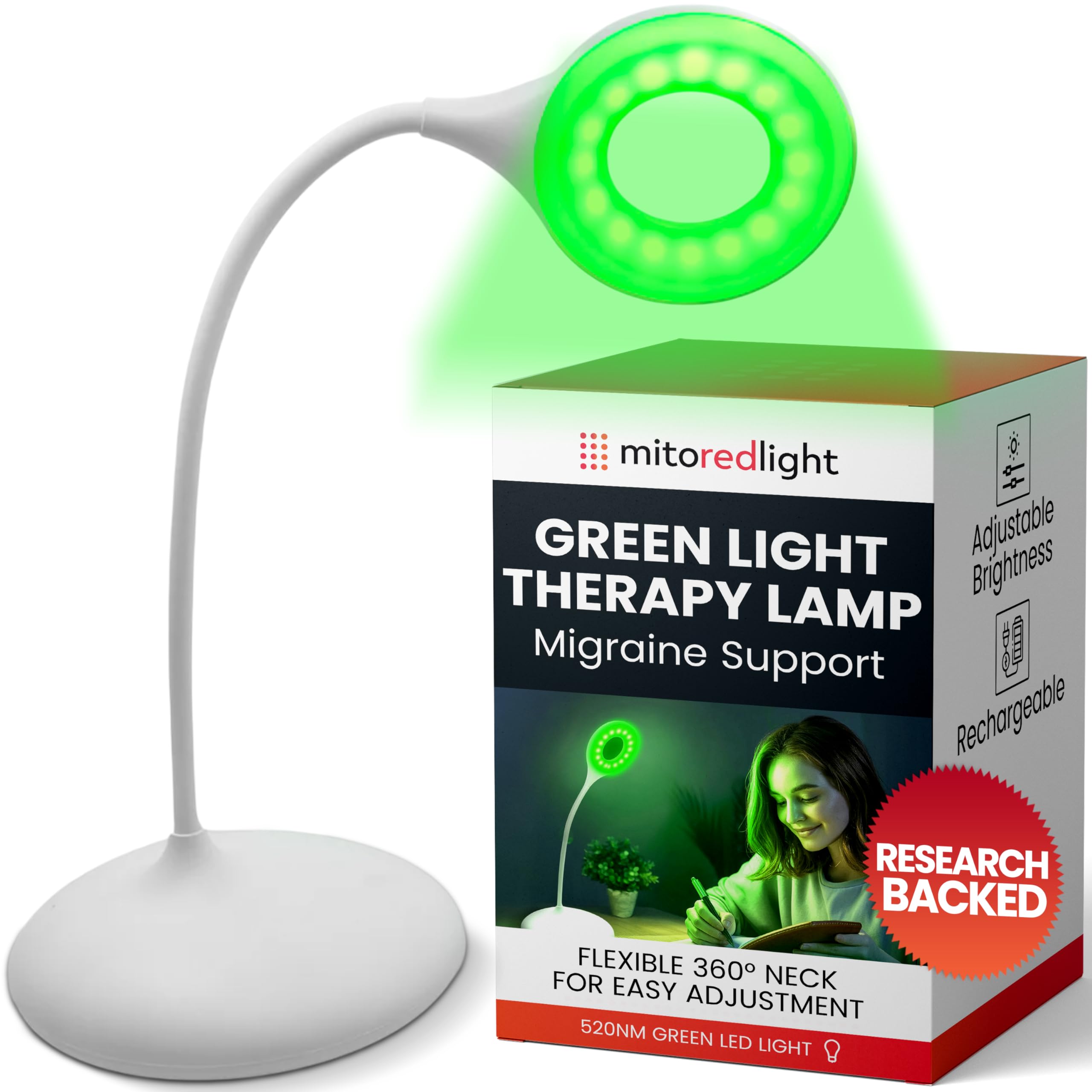 Amazon.com: MitoGREEN Desk Lamp – Green Light Therapy for Migraine