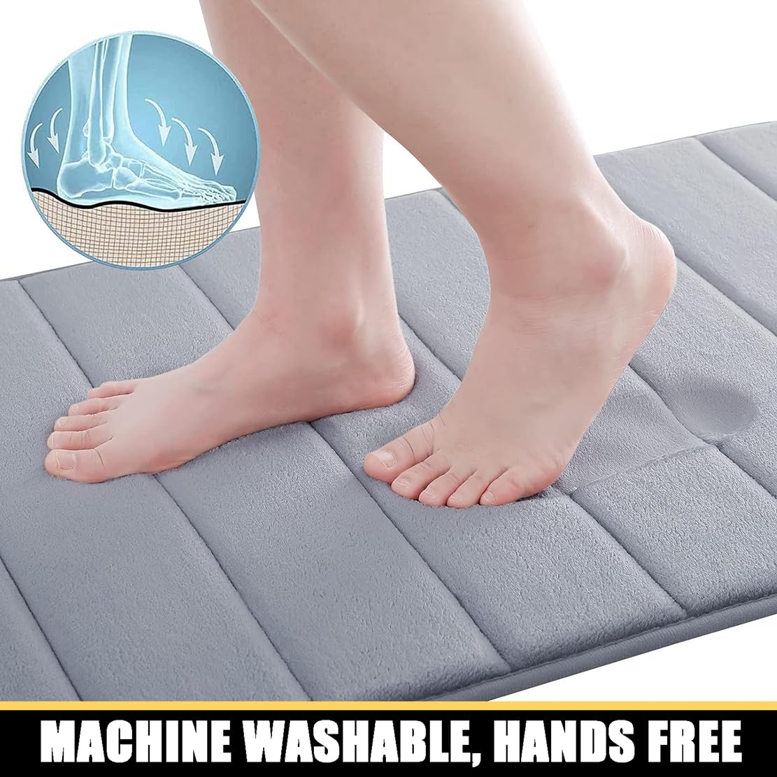 Felpudo para Puerta, alfombras de baño, Gruesas, con Memoria, Fuerte, Absorbente de Agua, Lavable, ultrasuave, cómoda, Cuarto de Lavado, Verde, 20 "x 32"