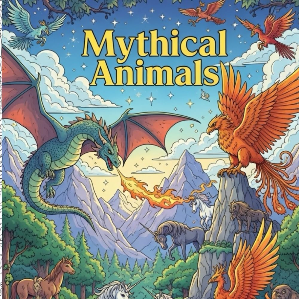 Mythical Creatures Coloring Book: Magical Beasts and Legendary Adventures for Kids and Adults