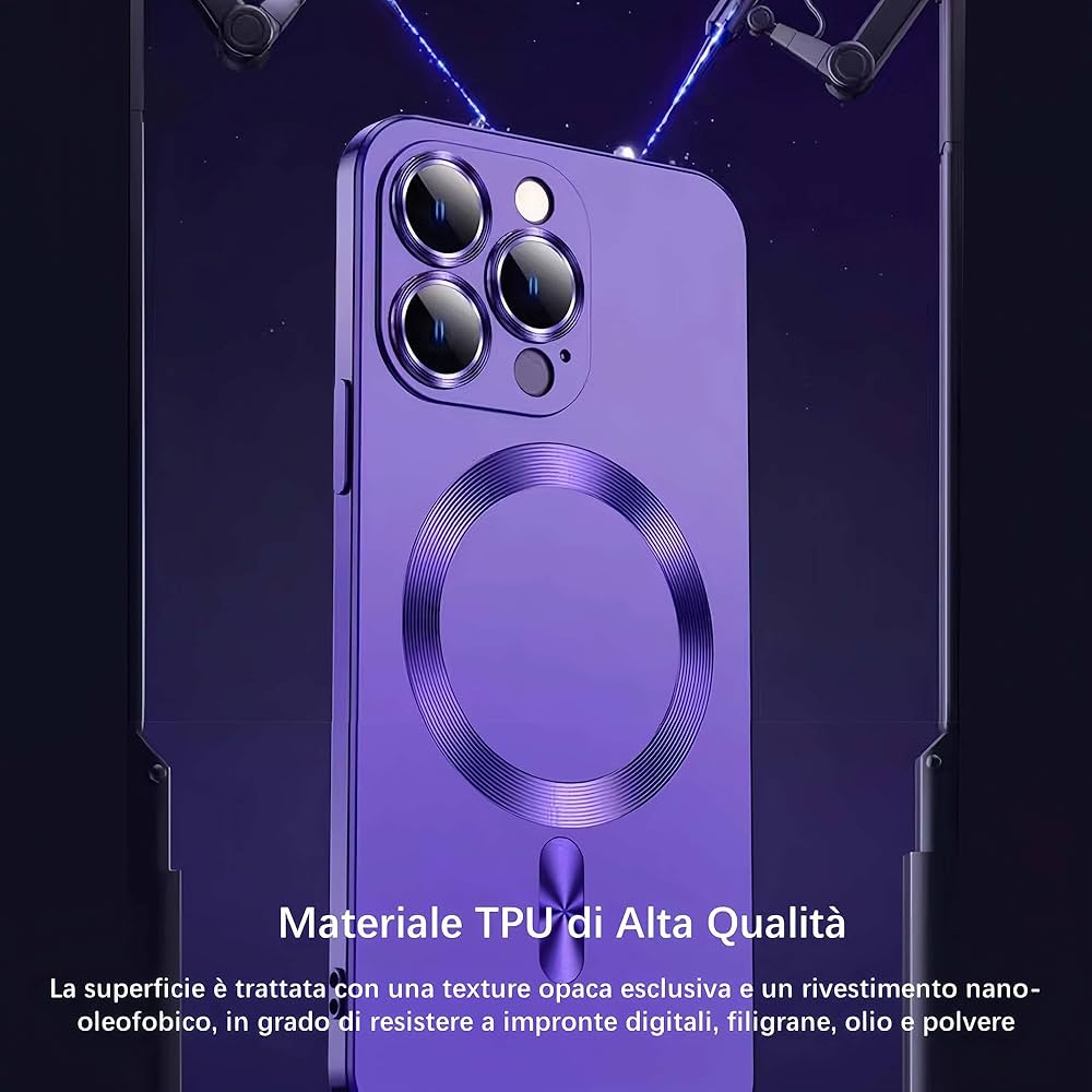 TUNIT Cover per iPhone 14 Pro Max in pelle sintetica MagSafe compatibile - Black