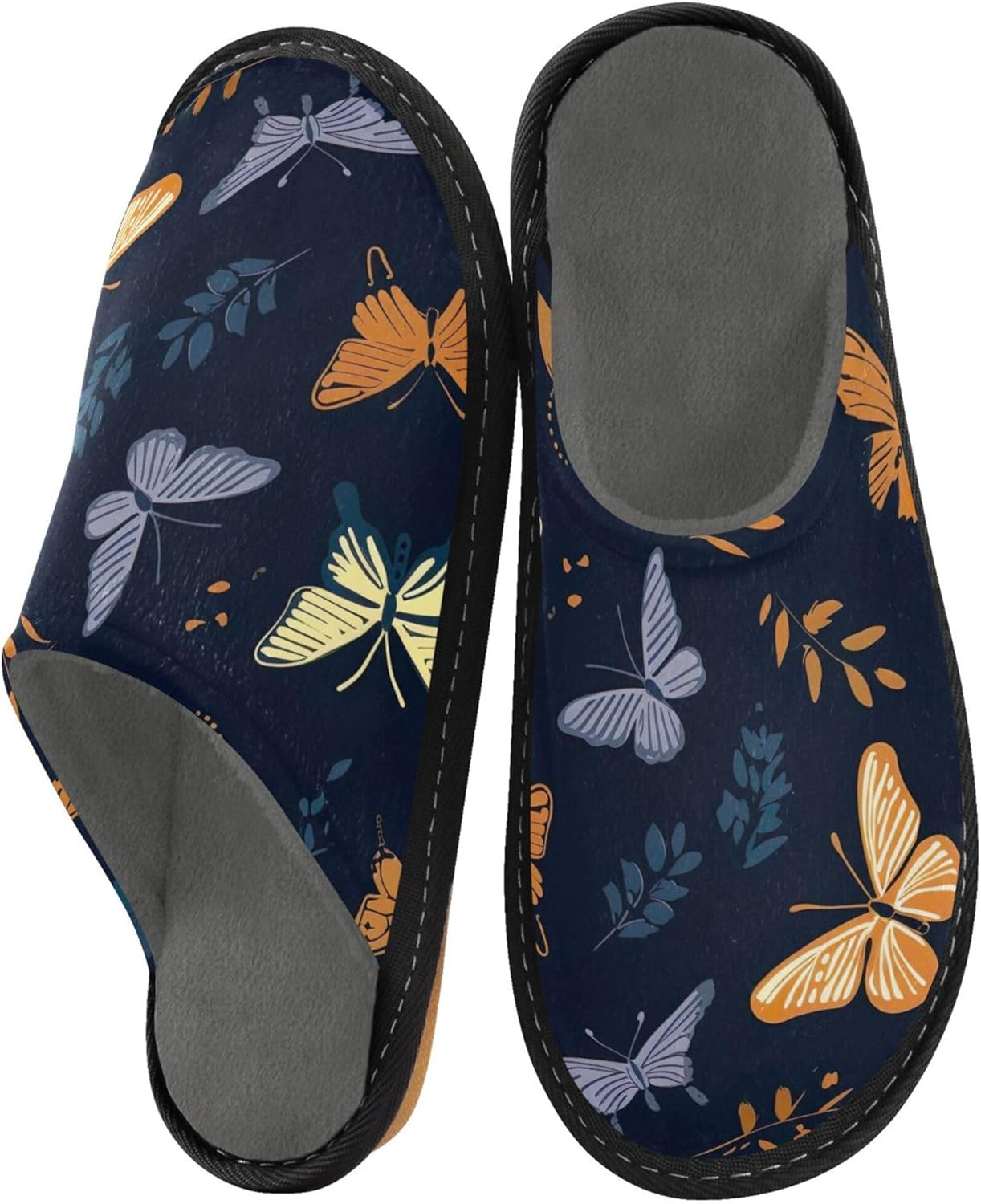 Butterfly House Slippers – Cozy Fuzzy Slippers for Guests, Washable & Disposable, Perfect for Shoeless Home, Spa & Hotel Use A110469