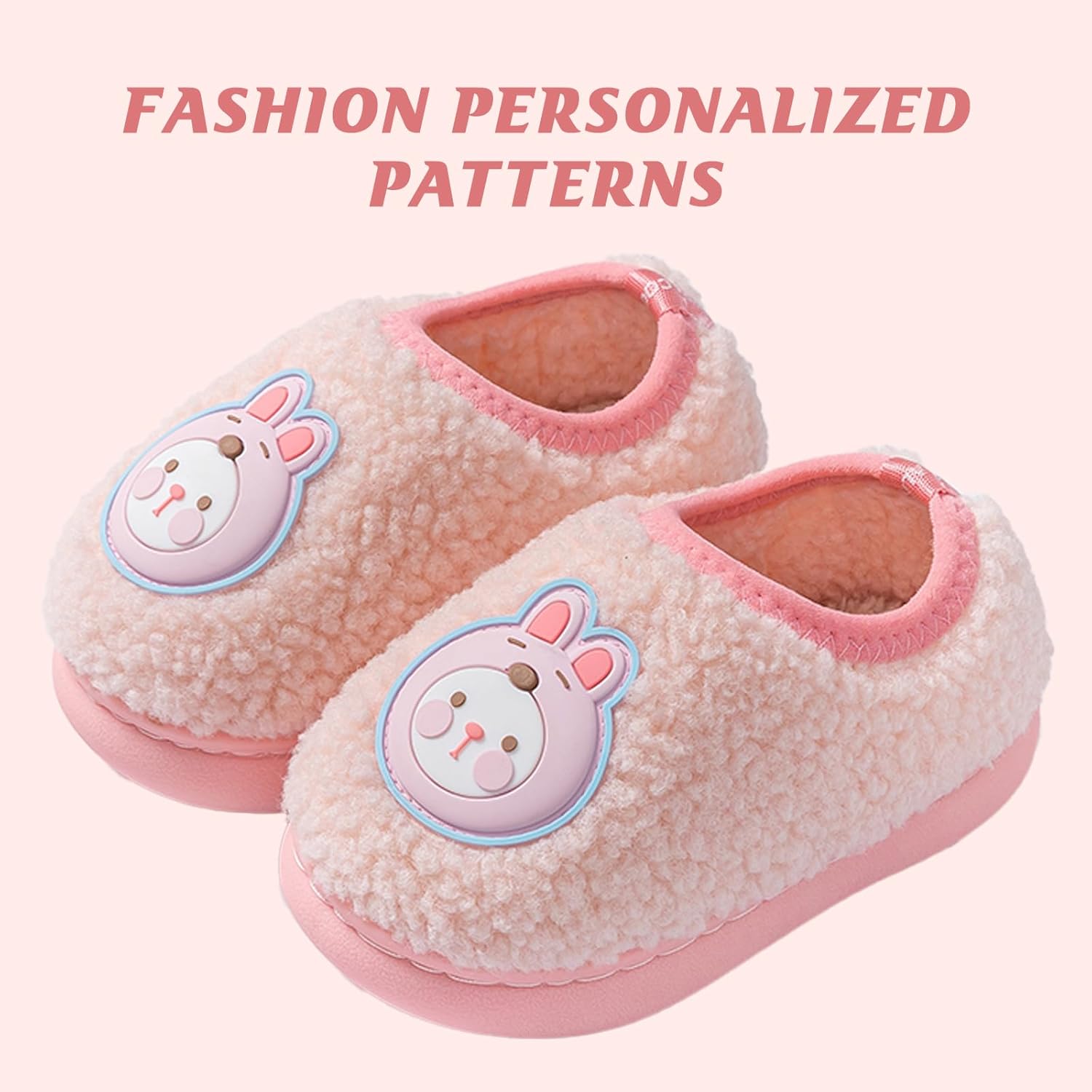 Toddler Slippers Girls Boys-Bunny Dinosaur Fuzzy House Slippers with Memory Foam,Warm Soft Plush Bedroom Winter Indoor Shoes for Little Kid - Image 4