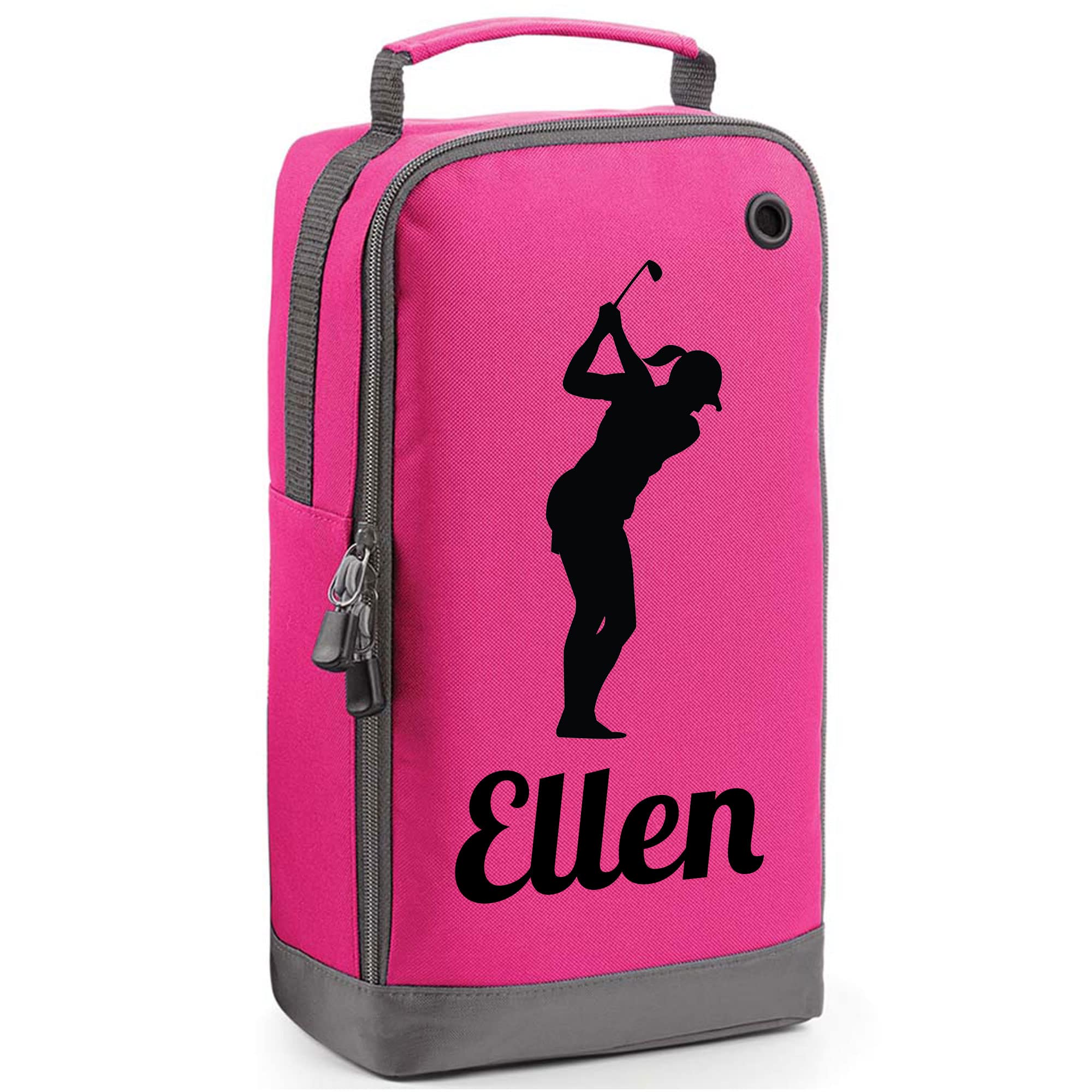 Personalised Golf Shoe Bag Golfer Design Gifts Golf Shoe Bag Personalised with Name Presents Personalised Golf Personalised Golf Bag Golfing Kit Custom Sports Bags Hot Pink Ba