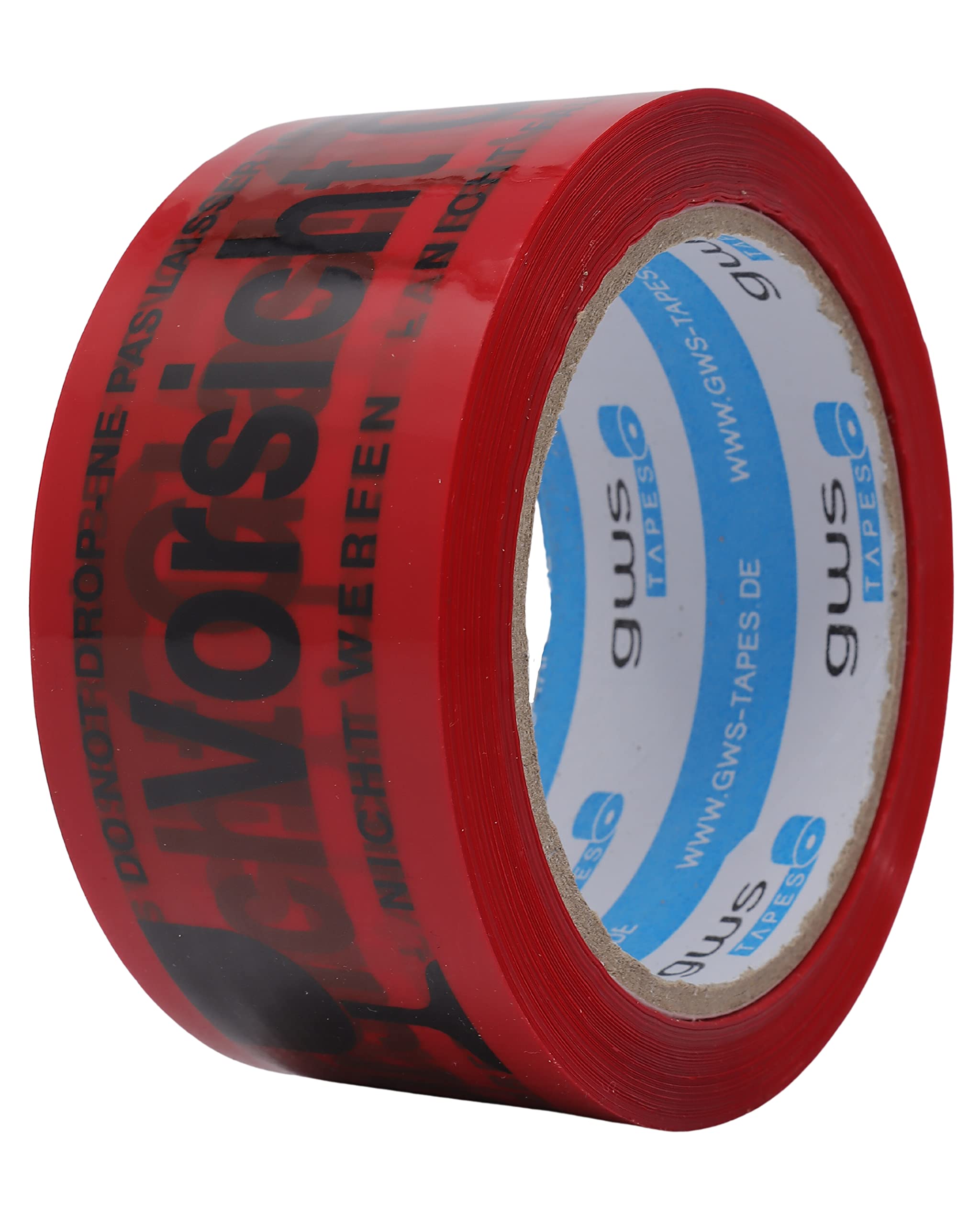 gws Nastro adesivo per imballaggi di qualità professionale, in vetro, rosso, PP, 50 mm x 66 m (36 rotoli)