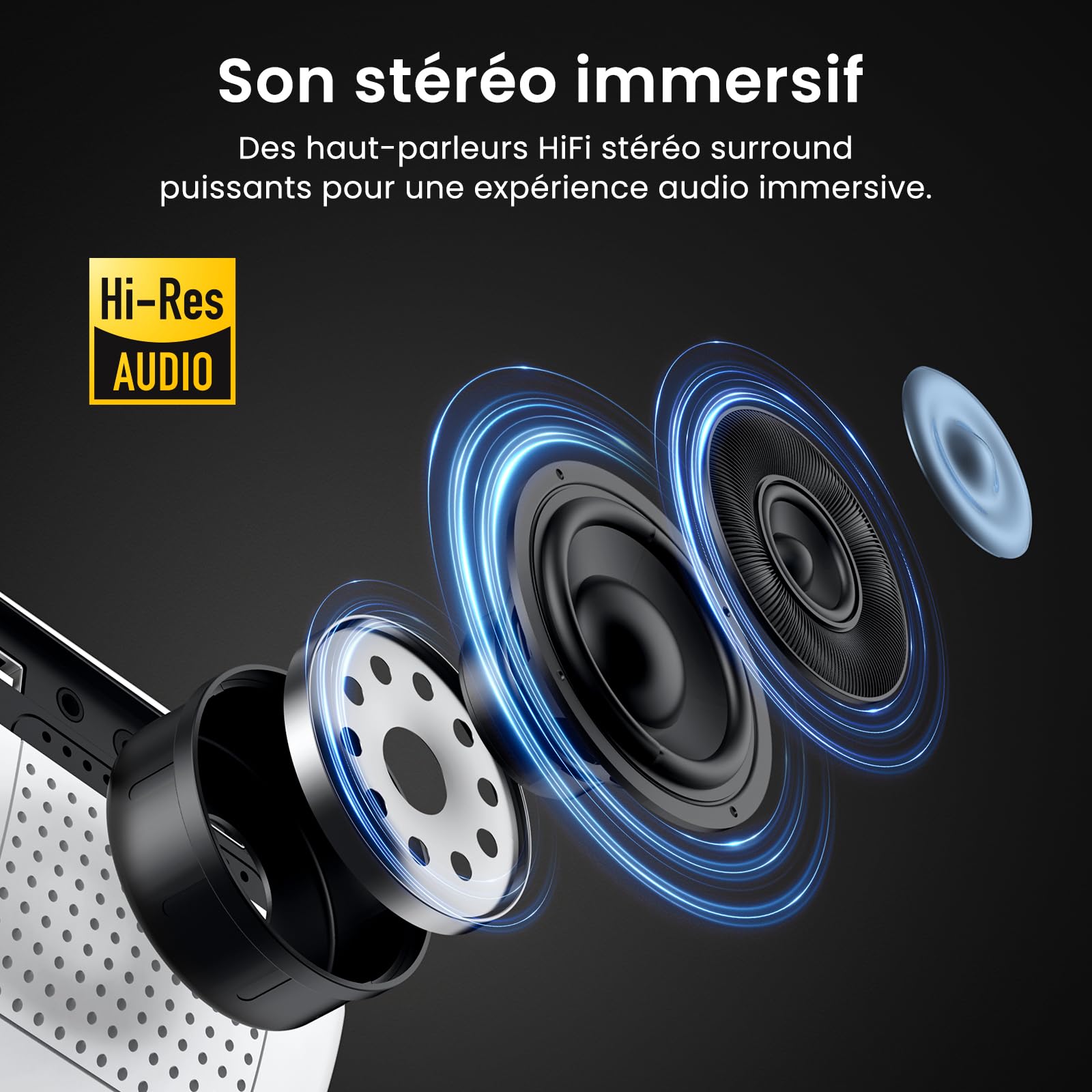 HOPVISION Videoprojecteur 4K Supporté 1080P Natif Full HD Bluetooth Home Cinéma Portable