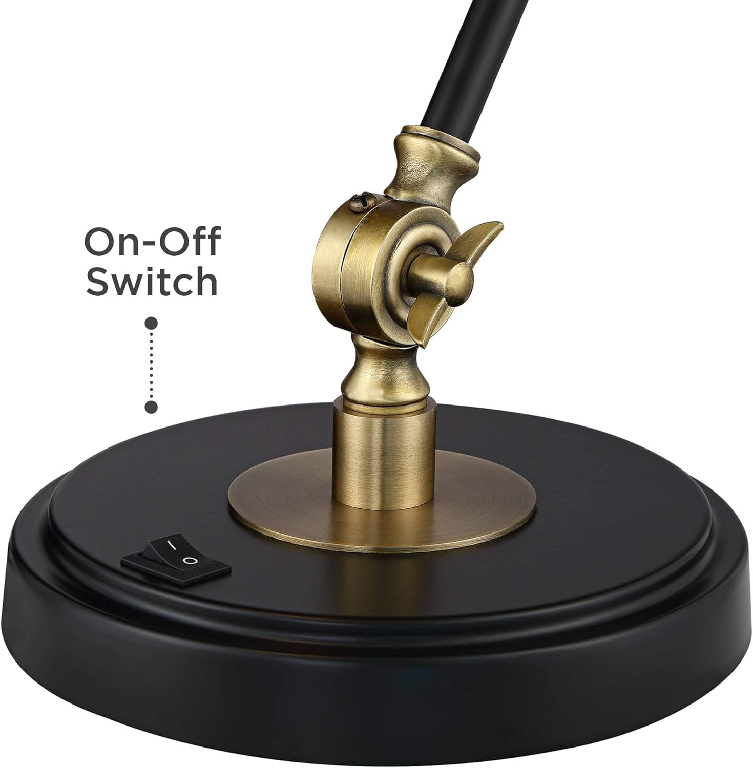 Wray Modern Adjustable Desk Lamp 26 3/4" High with USB Charging Port Painted Black Brass Metal Cone Shade for Living Room Bedroom House Bedside Nightstand Home Office Reading - 360 Lighting - - 