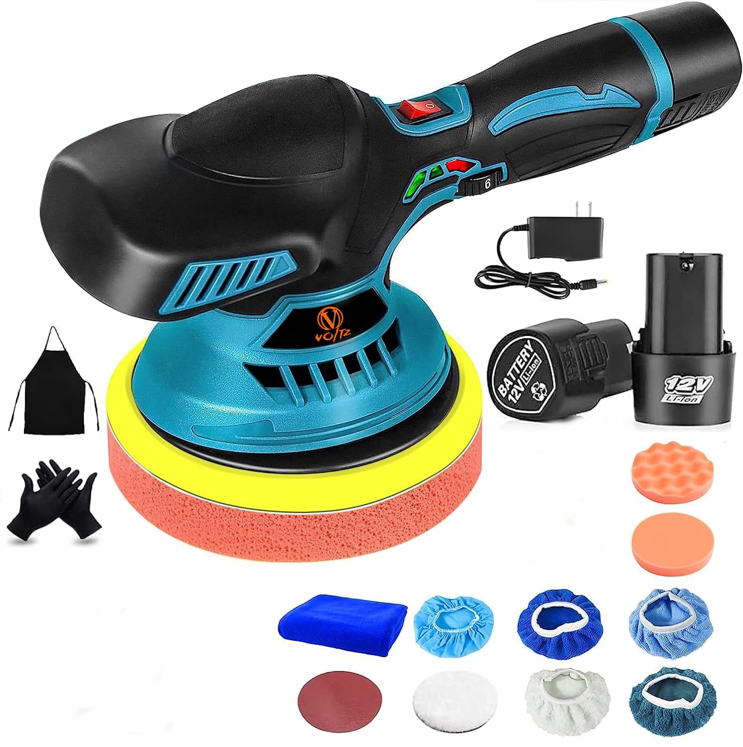 VOLTZ VZ-CP200 Cordless Car Buffer Polisher with 2PCS 12v Lithium Rechargeable Battery,Cordless Buffer Polisher for Car detailing with 6 Variable Speed,6 Inch Portable Buffer Polisher (B0D22GJ4YG) Amazon Price History, Amazon Price Tracker