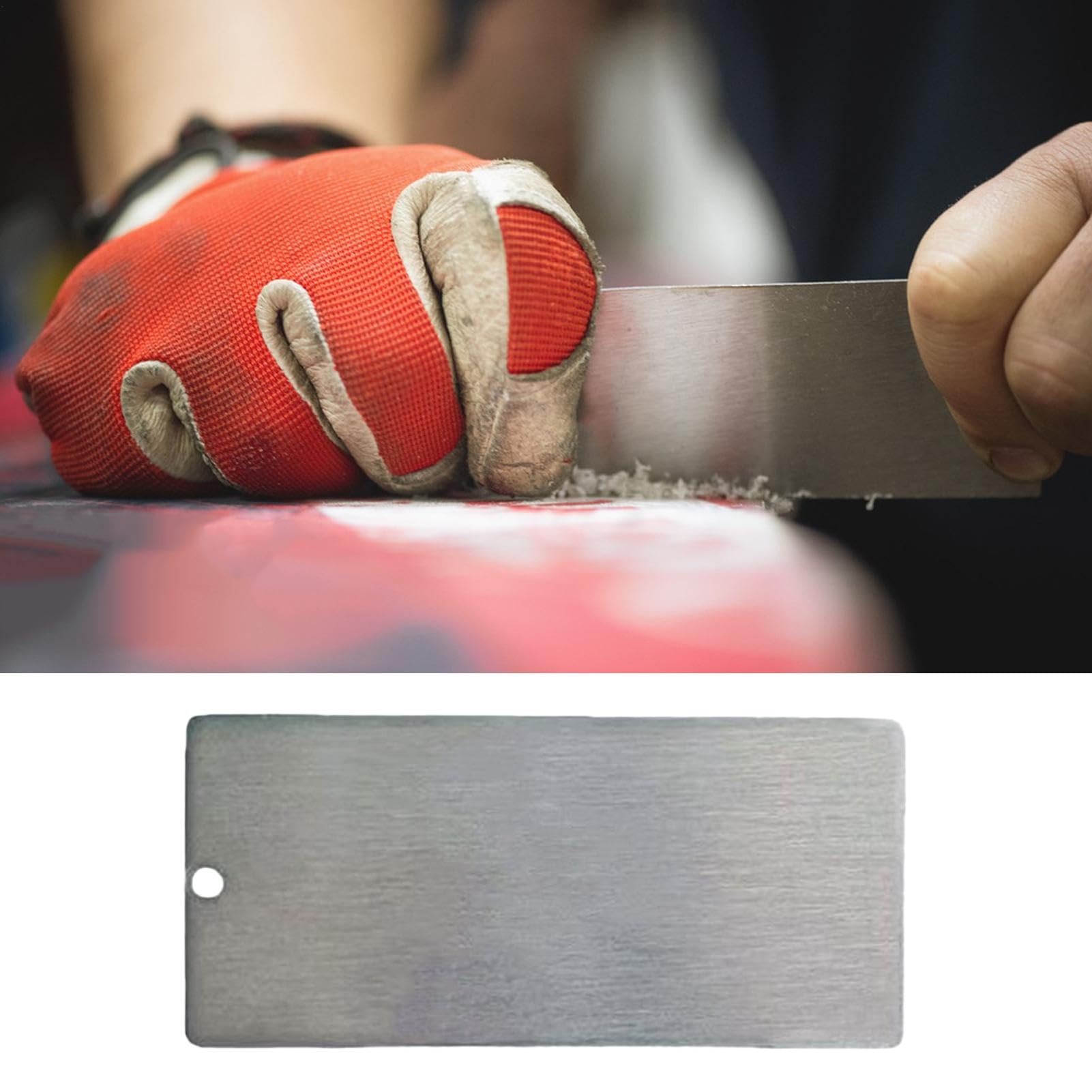 Ski Wax Scraper, Stainless Steel Snowboard Waxing Tools, 5.12x2.36x0.04in Portable Maintenance Kit for Smoothing And Tuning, Winter Sports Accessories