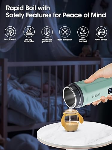 Miniatura 8 de balbali Hervidor portátil de 18.6 oz para viajes, 100-250 V, doble voltaje para internacionalglobalEuropa, hervidor eléctrico de 6 viajes