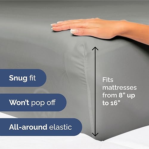 Vista 1623 de Juego de sábanas de 4 piezas tamaño king, extrasuaves, transpirables y refrescantes con esquinas profundas, sábanas de fácil ajuste y sin arrugas