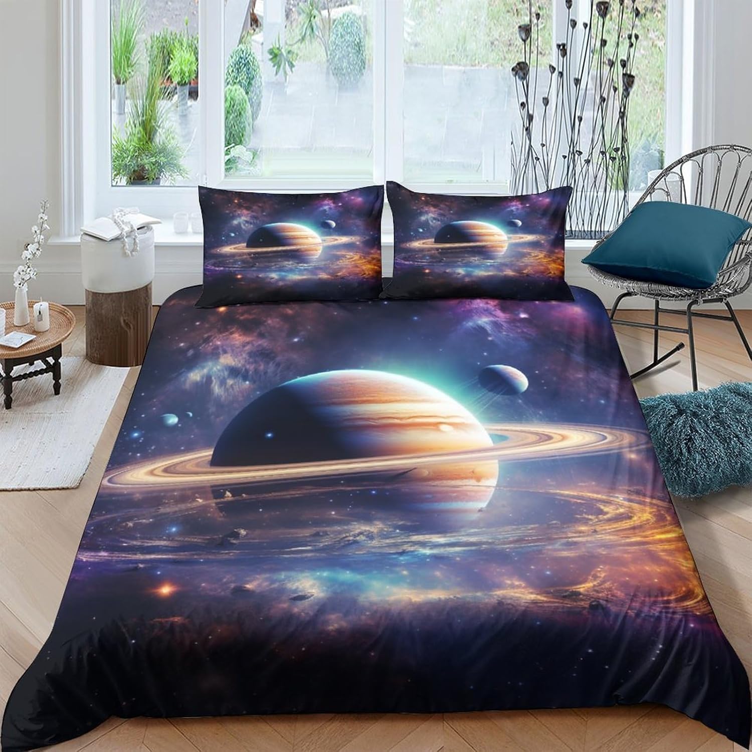 Housse de couette 240x220 cm espace parure de lit microfibre hypoallergénique ado avec fermeture