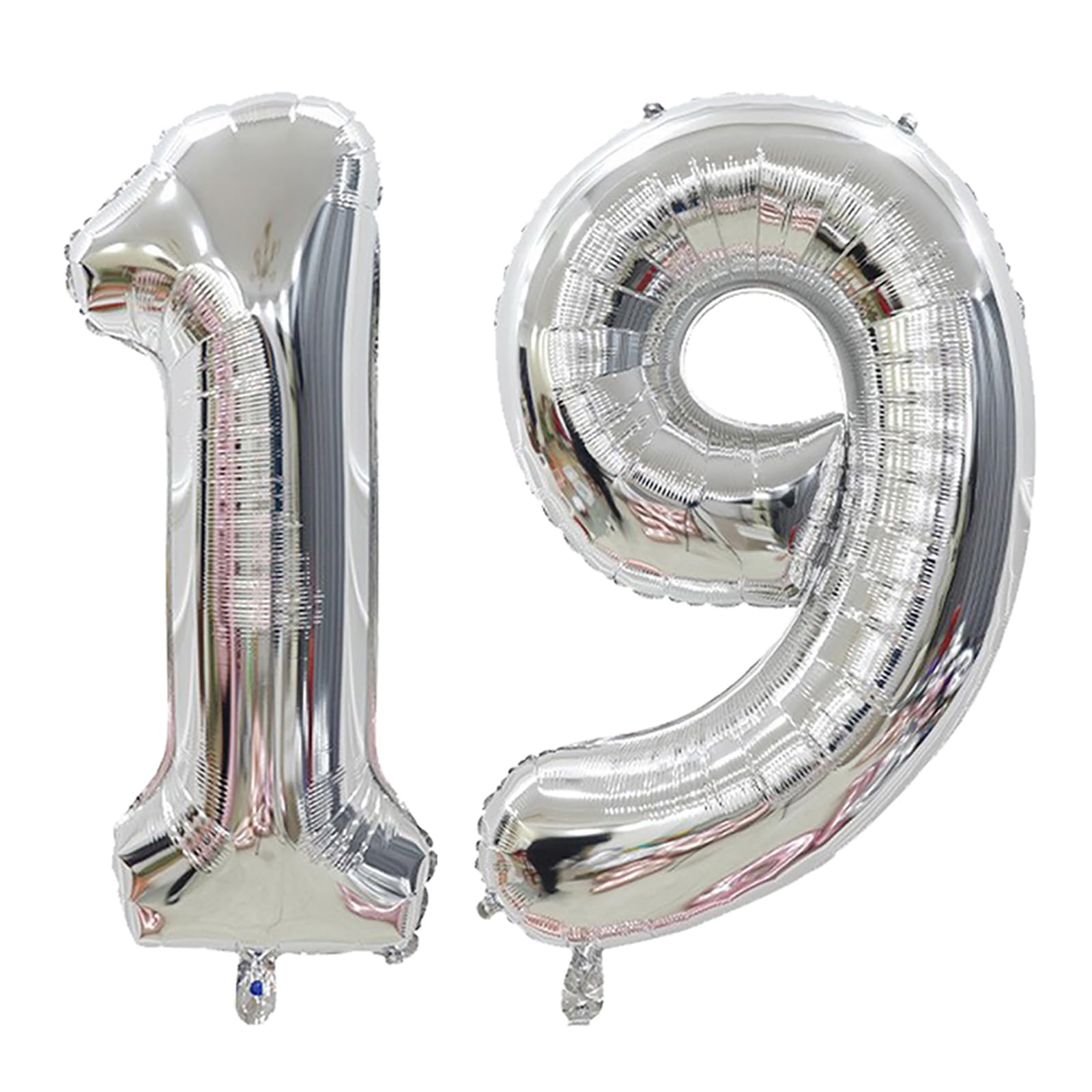 YFHVJTKO 40 Inch Number 19 Foil Balloons 19th Celebration Decorations for 19th Birthday Party Wedding Bridal Shower Engagement Photo Shoot Anniversary Decoration, Number 19 Silver Balloon (Pack of 1)