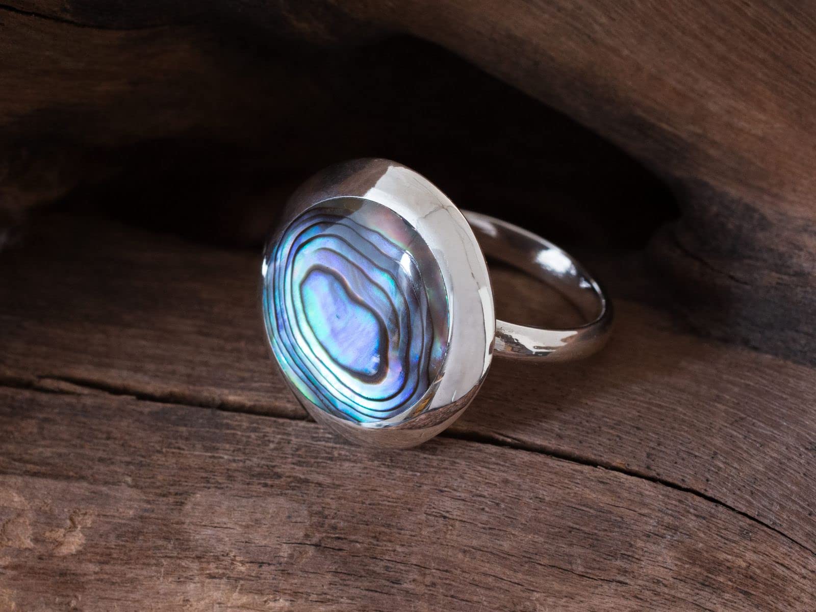 Fly Style Damen Ring aus 925 Silber - offener Ring mit Muschel oder Stein Inlays