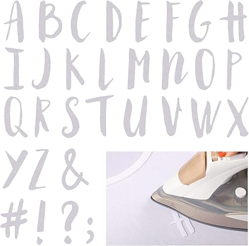 279 letras termo-adhesivas de 1.5 pulgadas, letras de transferencia de la A a la Z, letras de transferencia, calcomanías de letras para medias de
