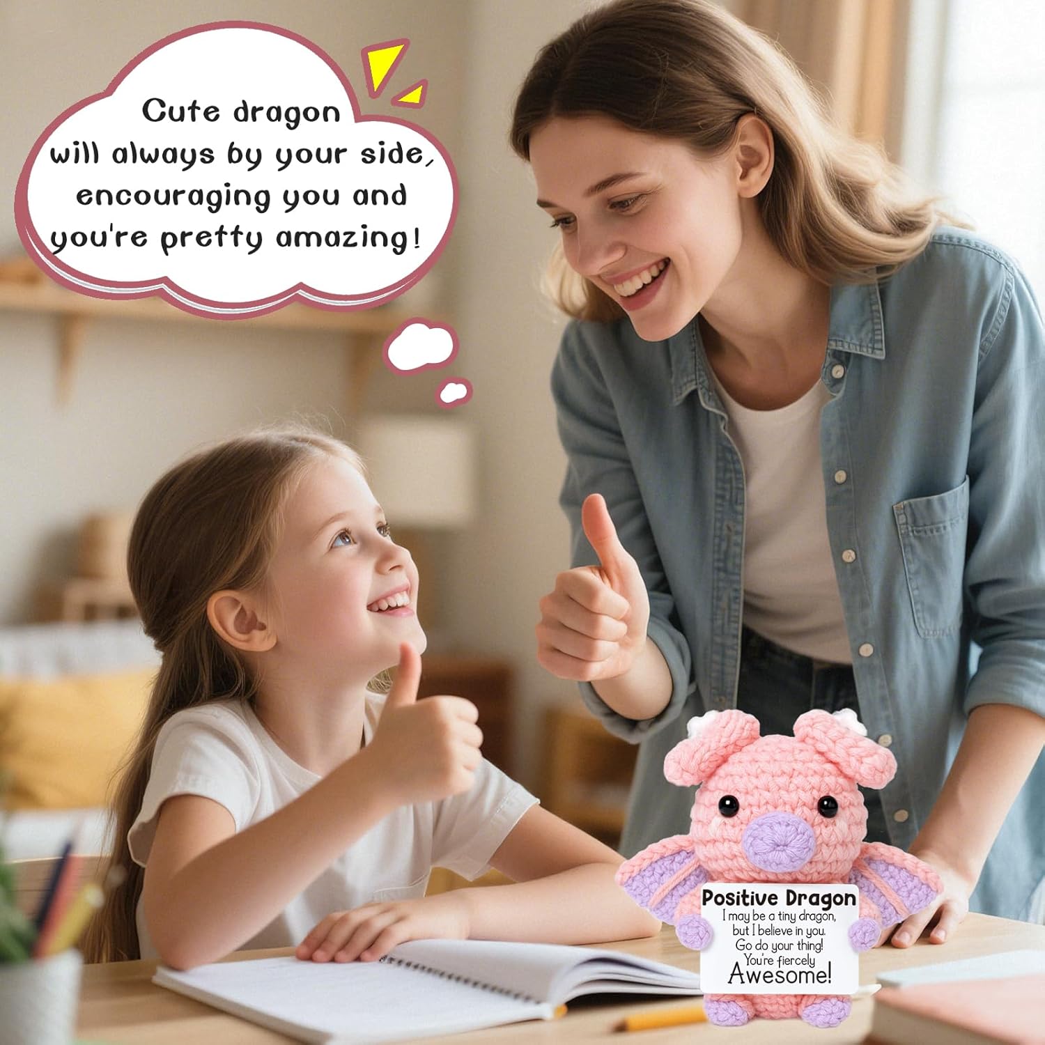 Funny Dragon Easter Basket Essentials Stuffers Gifts for Kids Teens Boys Girls Birthday Graduation Inspirational Appreciation Gift for Coworker Friend College Women, Cheer Up Emotional Positive Animal - Image 2