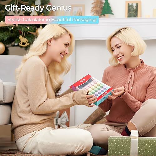 Miniatura 13 de M&G Calculadora de interruptor mecánico, calculadora de escritorio básica de 10 dígitos, pantalla LCD grande y botones grandes, lindas calculadoras