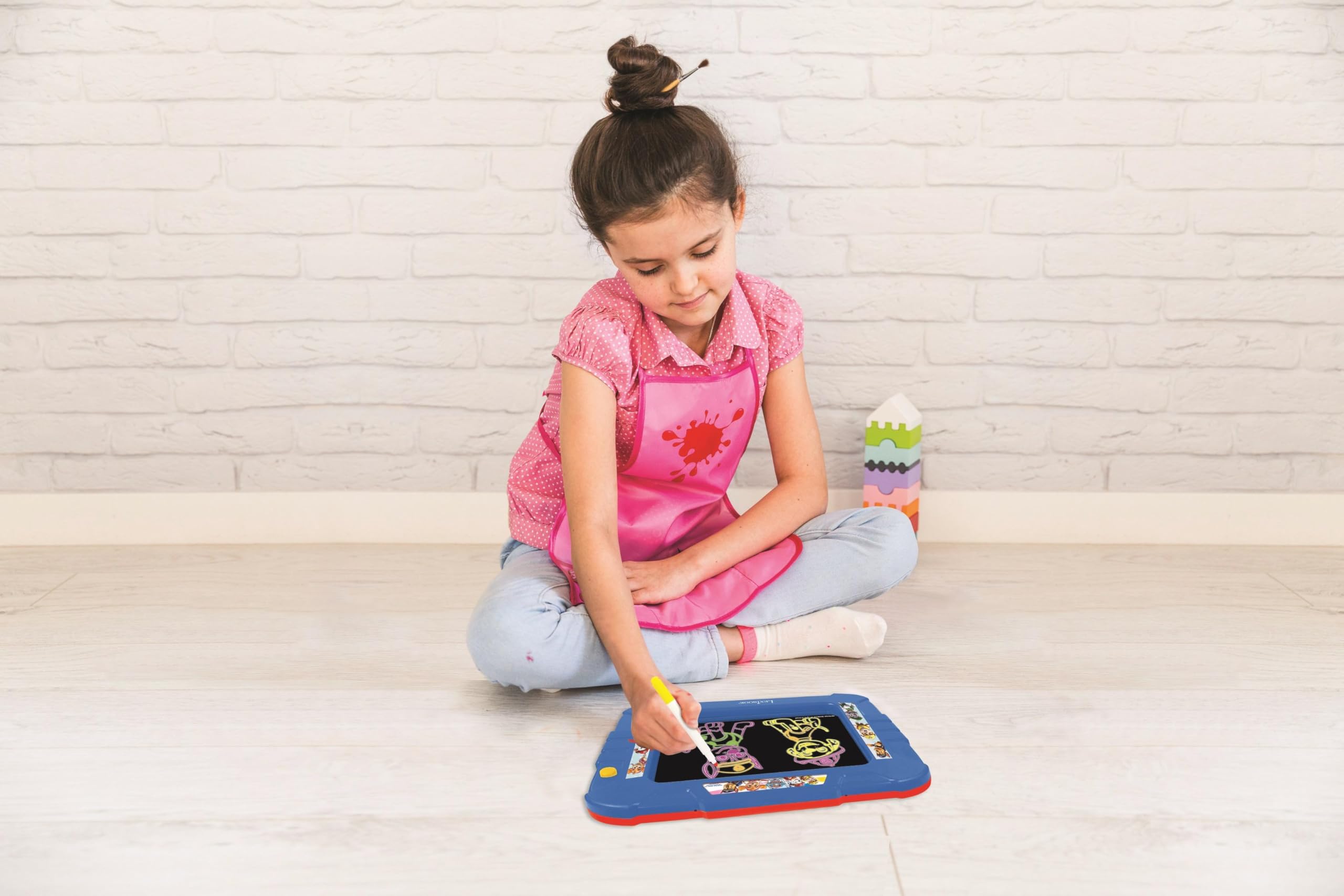 LEXIBOOK Paw Patrol La Patrulla Canina - Tablero de Dibujo Electrónico de Neón, Juguete Creativo artístico para Las Muchachas y Muchachos, Azul/Roja, CRNEOPALXB