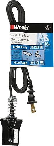 Woods 0291 Coleman Hpn - Cable de extensión, 182, 6 pies, color negro