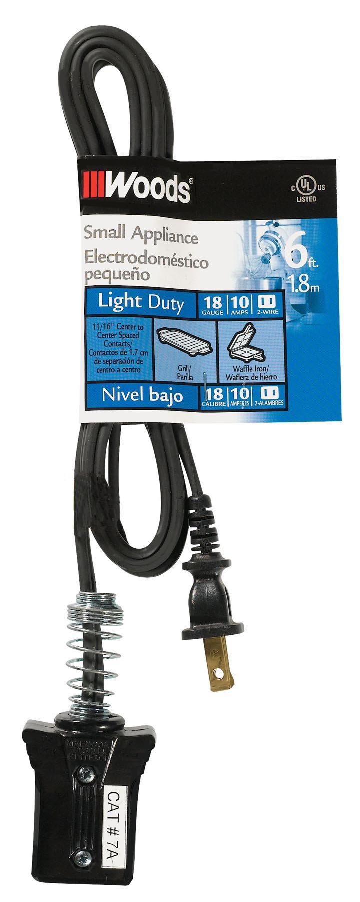 Woods 291 Foot HPN Small Appliance Cord, Black, Extension