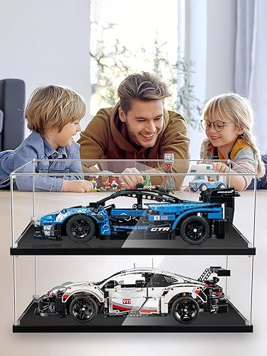 Miniatura 5 de Vitrina acrílica para automóvil Lego Technic y modelo 112, caja de exhibición transparente a prueba de polvo con base negra (18 x 8 x 6 pulgadas)