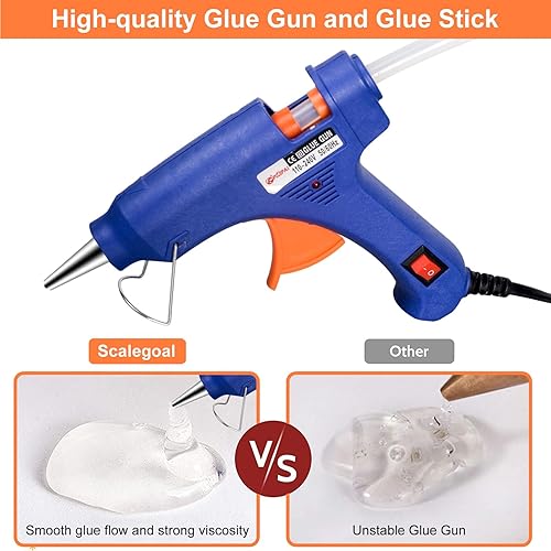 Miniatura 4 de Mini pistola de pegamento para manualidades con 40 barras de pegamento caliente, 20 W, extraíble y segura para reparaciones del hogar, manualidades,