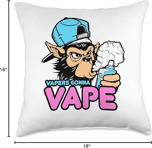 Miniatura 4 de Vapers Gonna Gorilla T-Shirt Vape Tee Throw Pillow, 18 x 18, multicolor