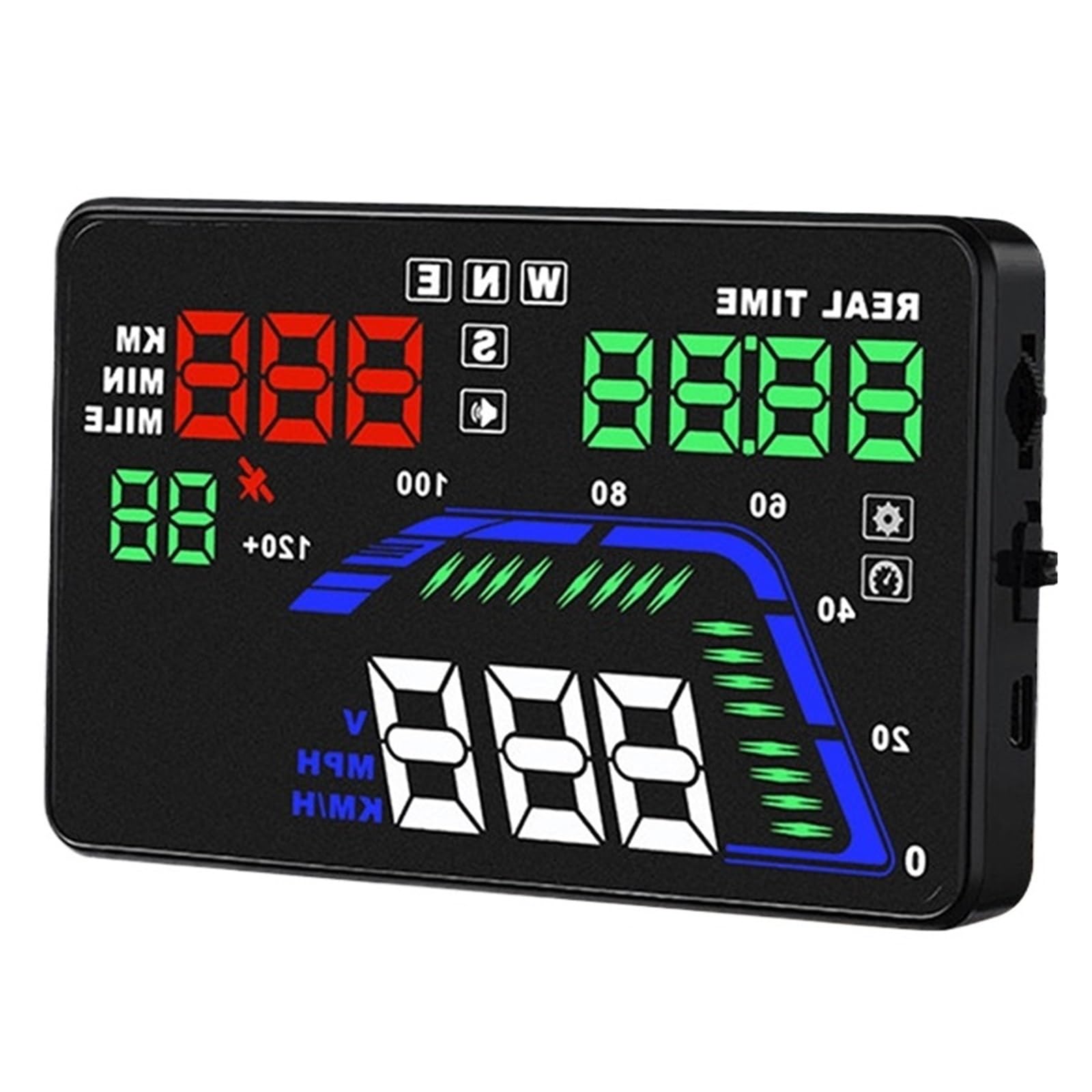 Pantalla Frontal De 5,5 "Q7, Proyector De Parabrisas, Reloj Digital GPS, Advertencia De Exceso De Velocidad, Pantalla HUD Universal For Coche, Accesorios For Coche
