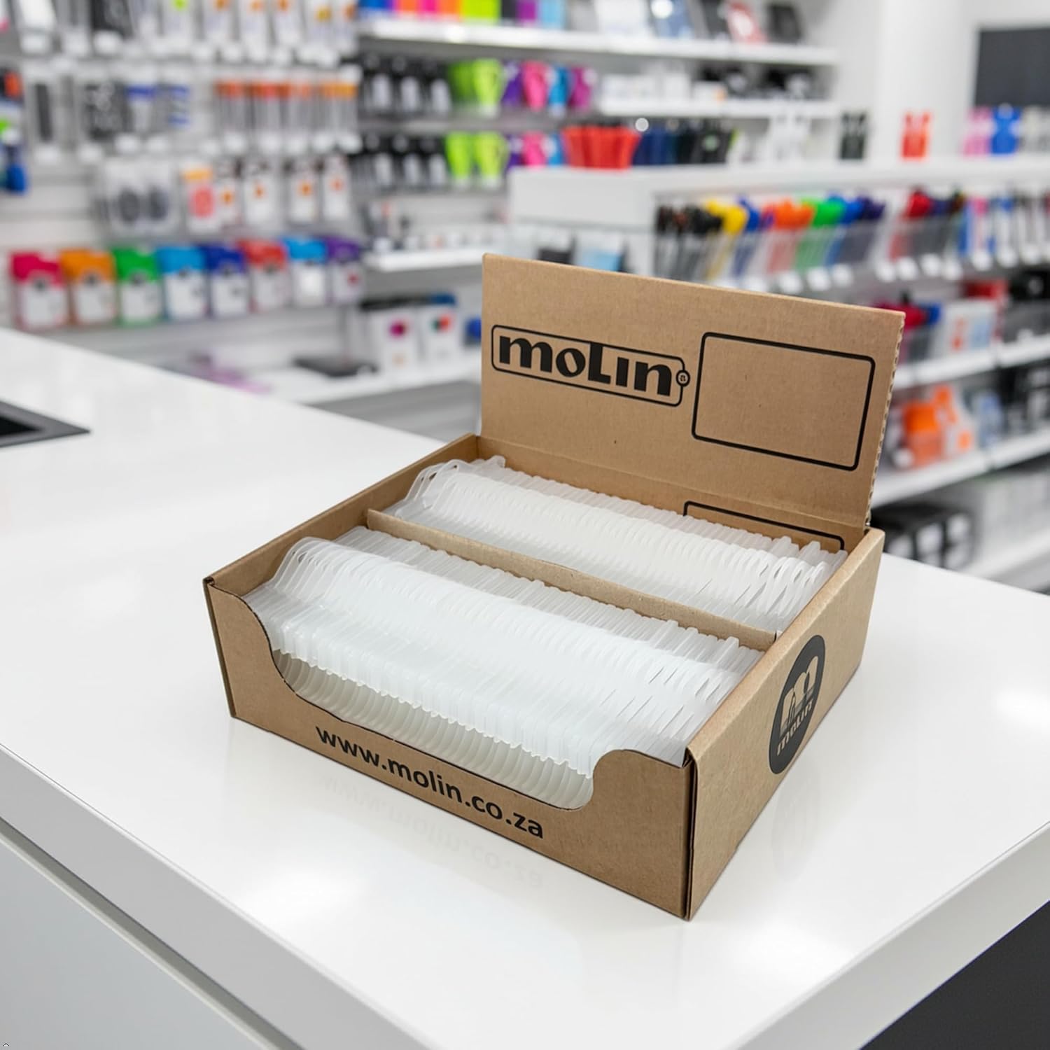 25 Pack - Molin Horizontal ID Badge Holder | Open Face ID Card Holder for Lanyard, Name Badge, Keycard, Access Card | Durable Clear ID Sleeve for Work, Office, Events & Identification Supplies