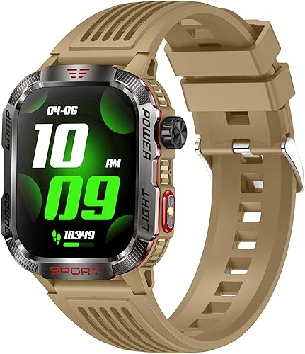 Miniatura 10 de Reloj inteligente para hombre, deportes al aire libre, impermeable, brújula con respuesta/hacer llamadas, reloj de fitness, oxígeno en sangre, Negro