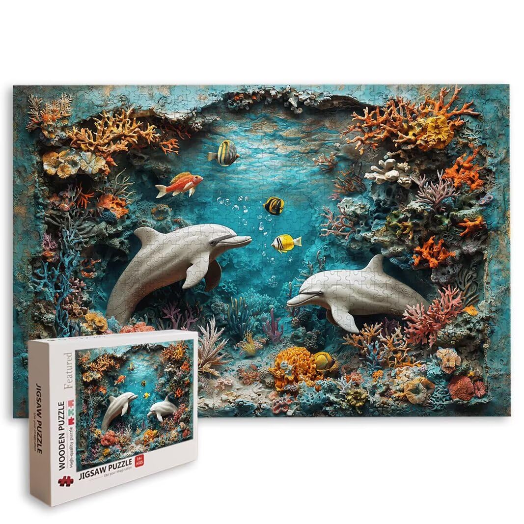 Puzzle 2000 Pezzi, Puzzle Delfino, Misura: 100x71cm, Regalo Donna -8713