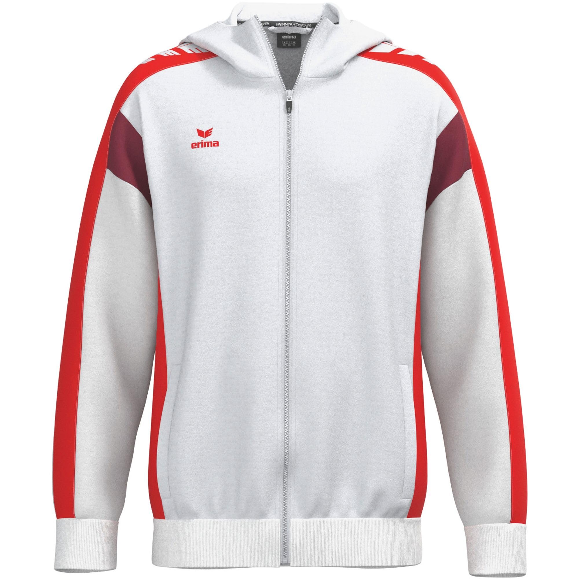 Erima Unisex Kids Celebrate 125 Training Jacket With hood (1032583), white/red, 116