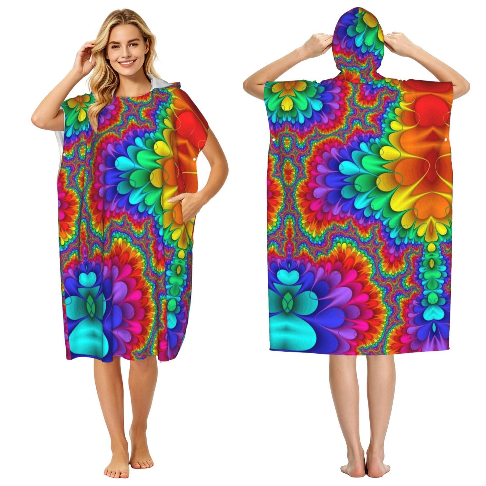 Poncho serviette à capuche pour se changer facilement après le surf