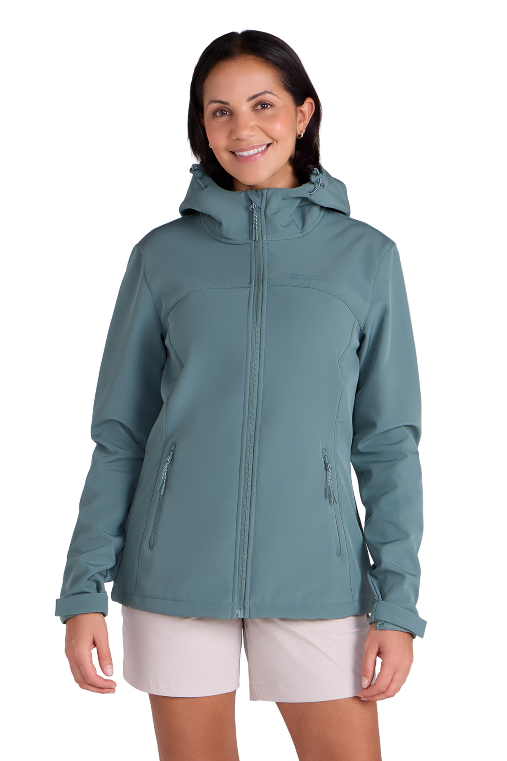 Mountain Warehouse Women's Exodus Softshell Jacket Water Resistant Jacket in Teal | Size: 18