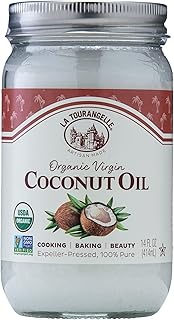 La Tourangelle, Organic Virgin Unrefined Coconut Oil, Great for Cooking, Baking, Hair, and Skin Care, Bold, Aromatic, and ...