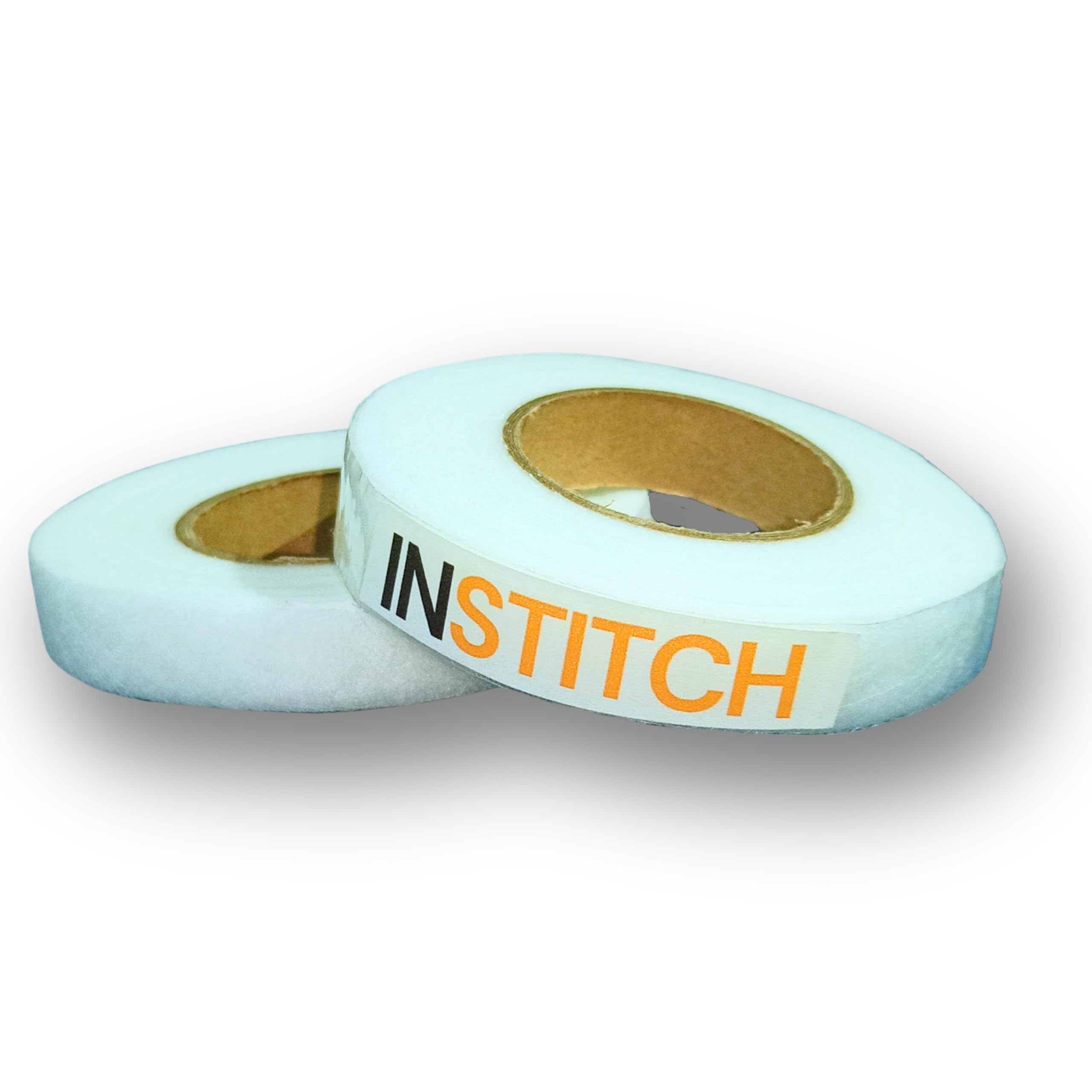 INSTITCH Hem Tape Iron on Tape Buckram Interlining Fusible 100 Yards Sewing Accessory Adhesive Roll Fabric Fusing Tape Double Sided Hem Tape Iron on Tape (White) (4)