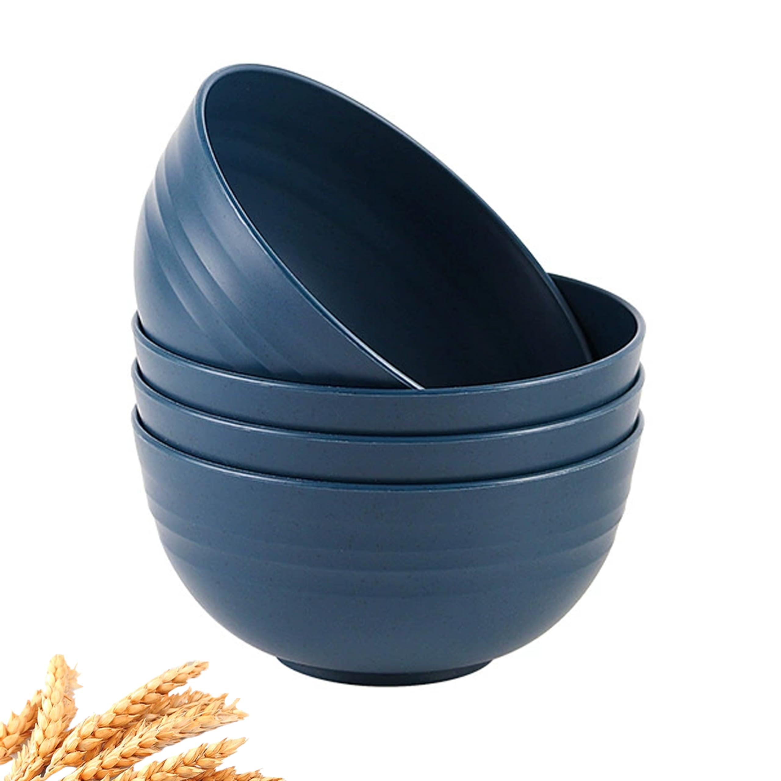 Plastic Cereal Bowls Large Thickened Unbreakable 4Pcs 750ml Dark Blue