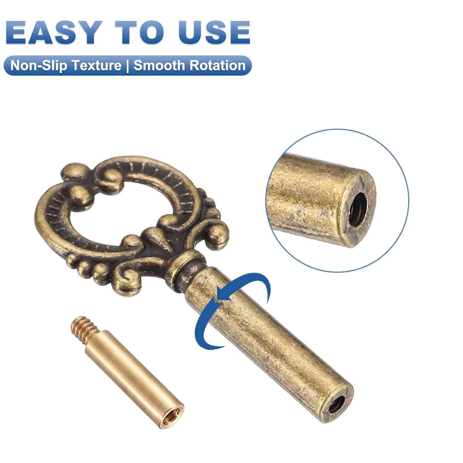 Lamp Turn Knobs On/Off 4 Pcs - Lamp Twist Switch Socket Key for Floor & Table Metal Lamp Socket Twist Extension Knob Replacement, Retro Bronze