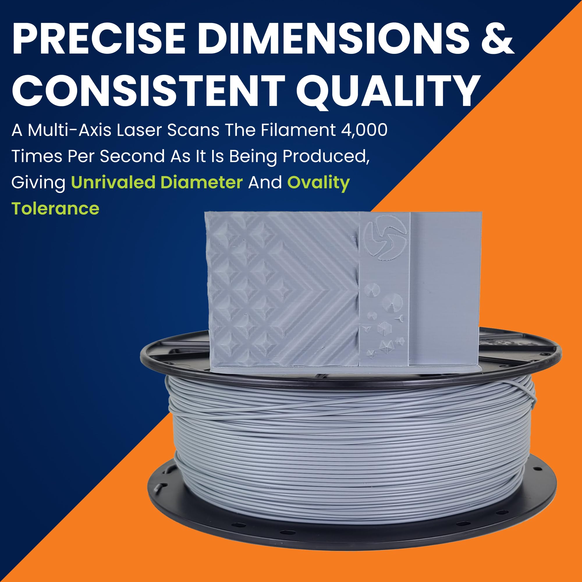 3D Fuel Pro PLA High Heat Professionelles 3D Filament Made in USA (Industrial Gray, 1,75 mm, 1 kg)