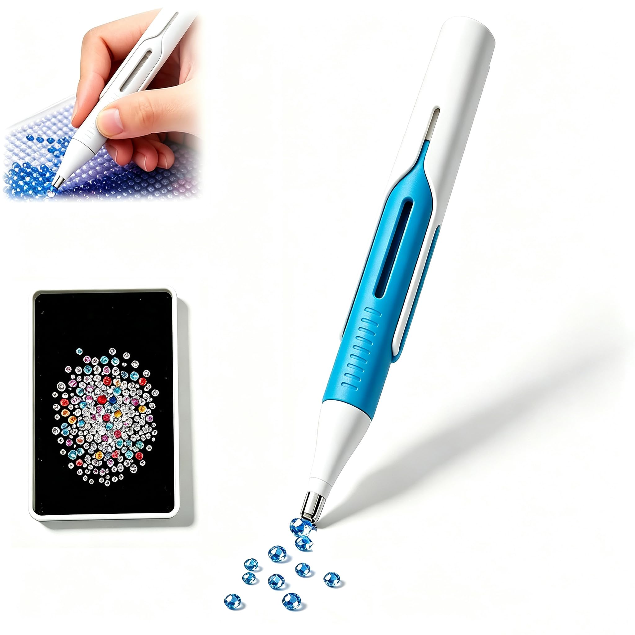 Automatic Diamond Painting Bead Dispenser Diamond Art Pen with Tray