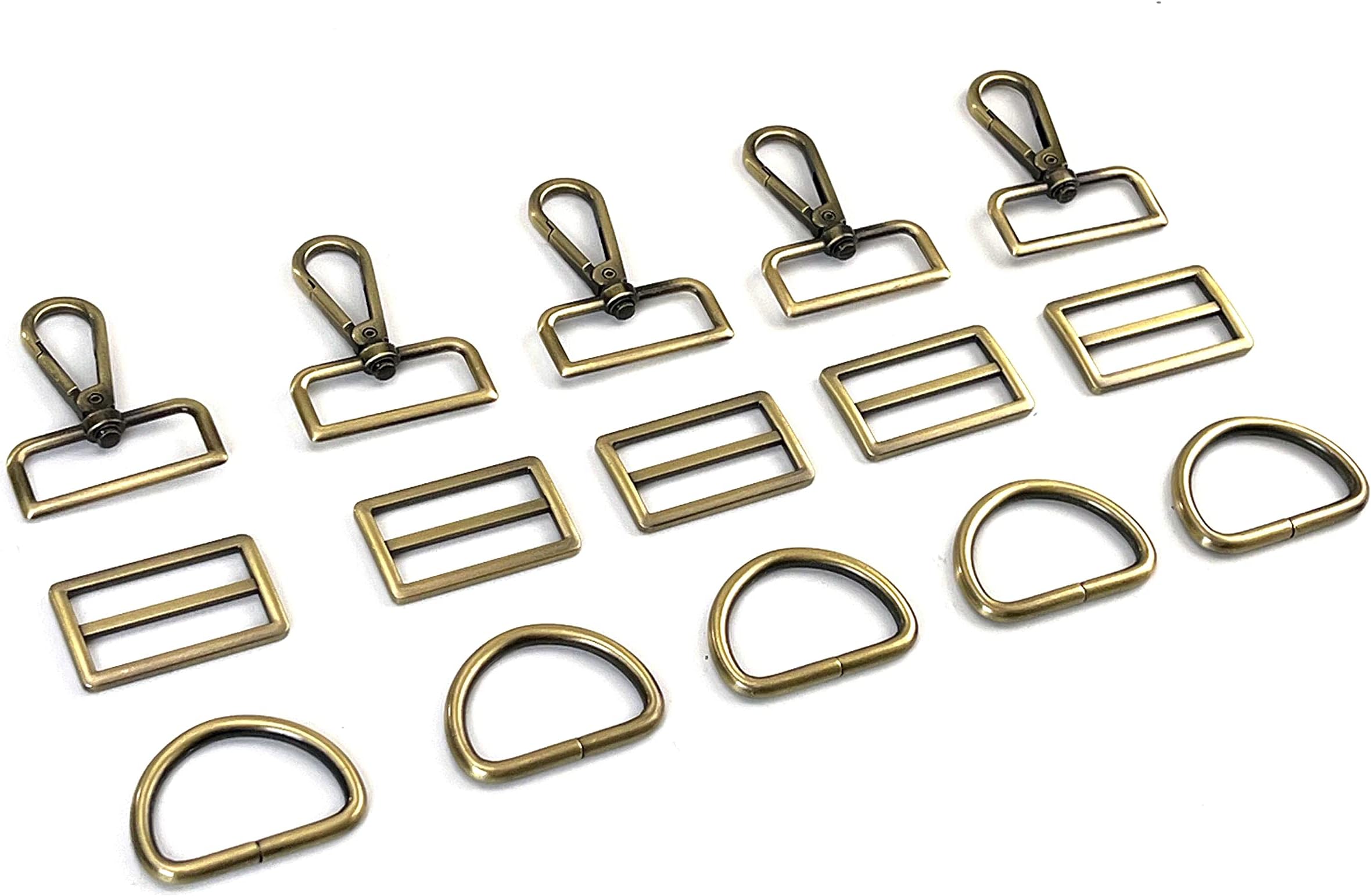 15 Pcs Purse Hardware Heavy Duty Swivel Snap Hooks D Rings for Purse and Tri-glide Slide Buckles for Bag Making