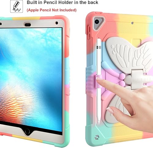 Miniatura 3 de VOFUOE Funda para iPad 9.7 2018 para iPad de 6 generación, soporte para lápices con soporte de mariposa, para iPad de 5 generación 2017, funda